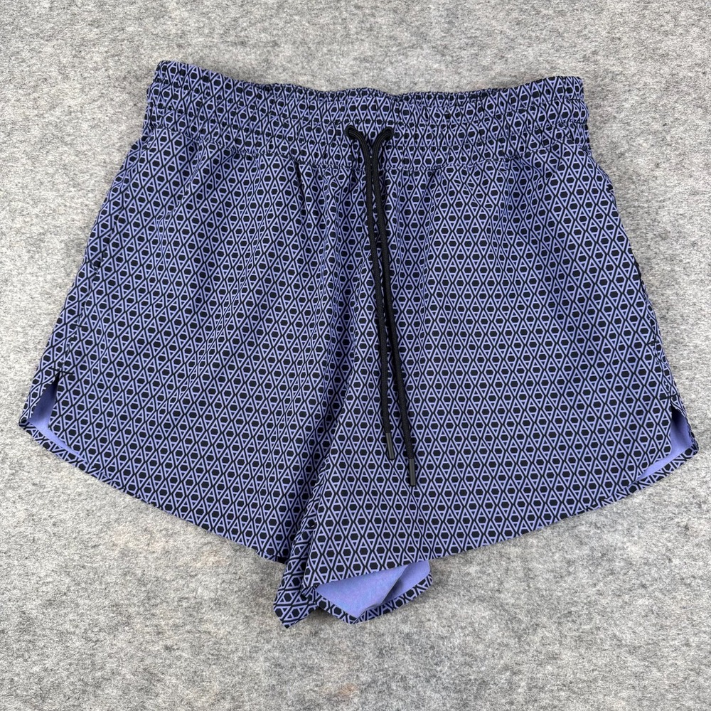 Athleta Crossroads Shorts Geometric Unlined Pockets Purple Womens Small S